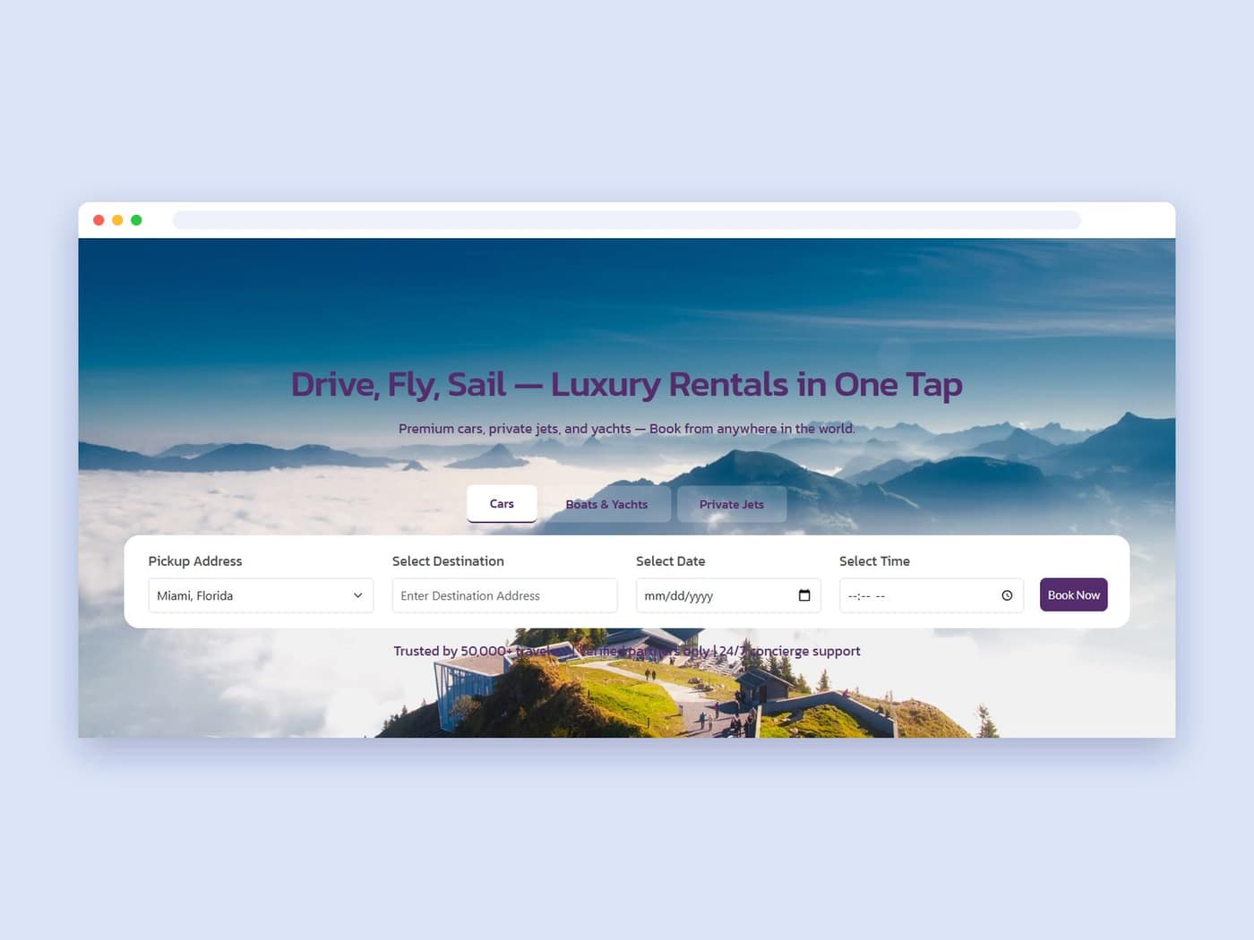 A Luxury Rental Marketplace for Supercars, Yachts and Private Jets